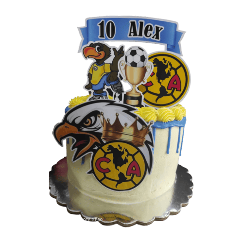 pastel con diseño del equipo del América sin fondo